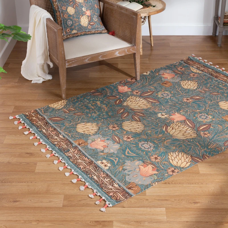 furn. Wylder Nature Bolais Floral Tasselled Indoor Rug - Image 1