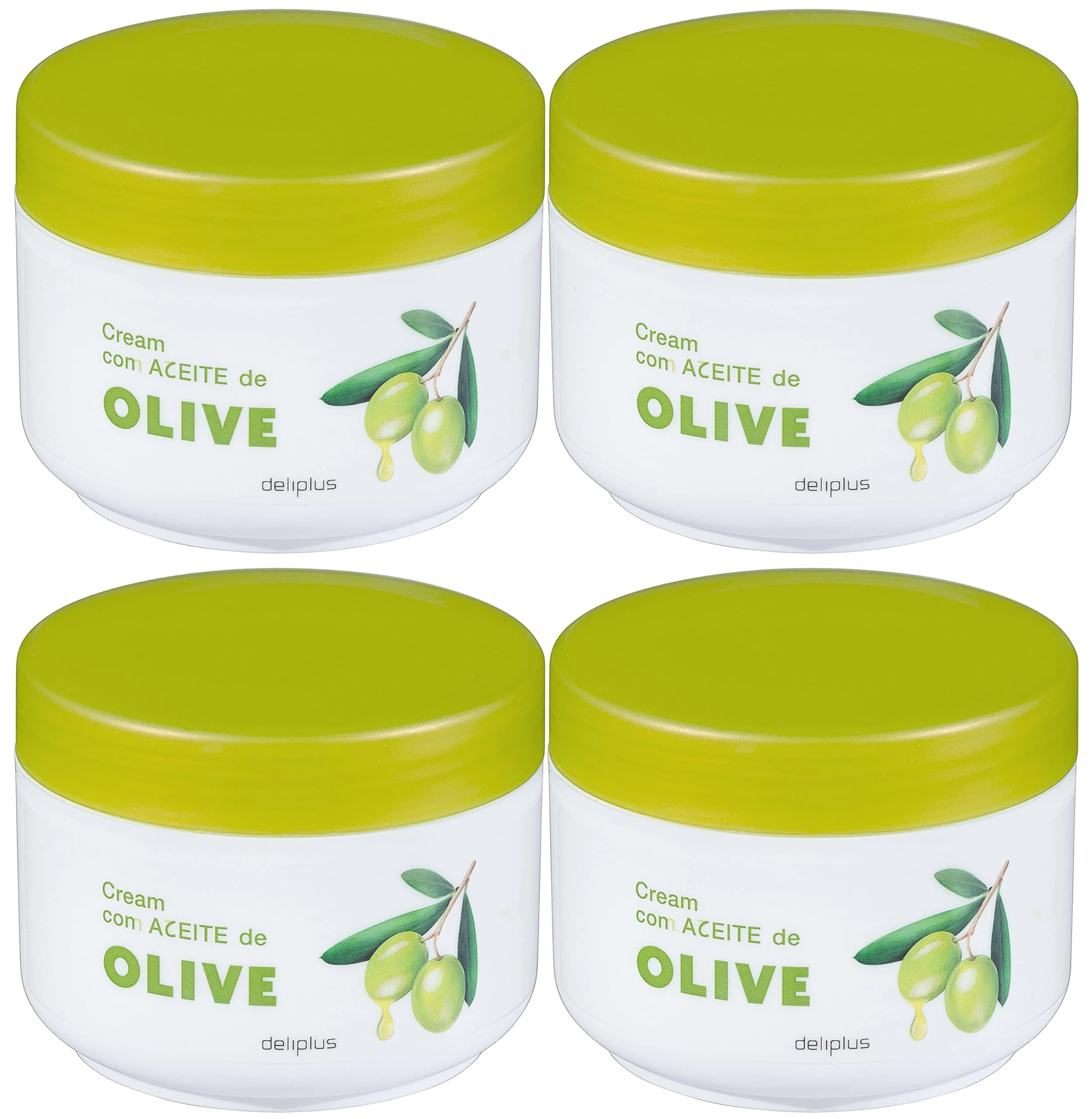 Pack 4 Body Cream with Olive Oil 1000 ml. Deliplus | For all skin types | Pack 4 jars x 250 ml.