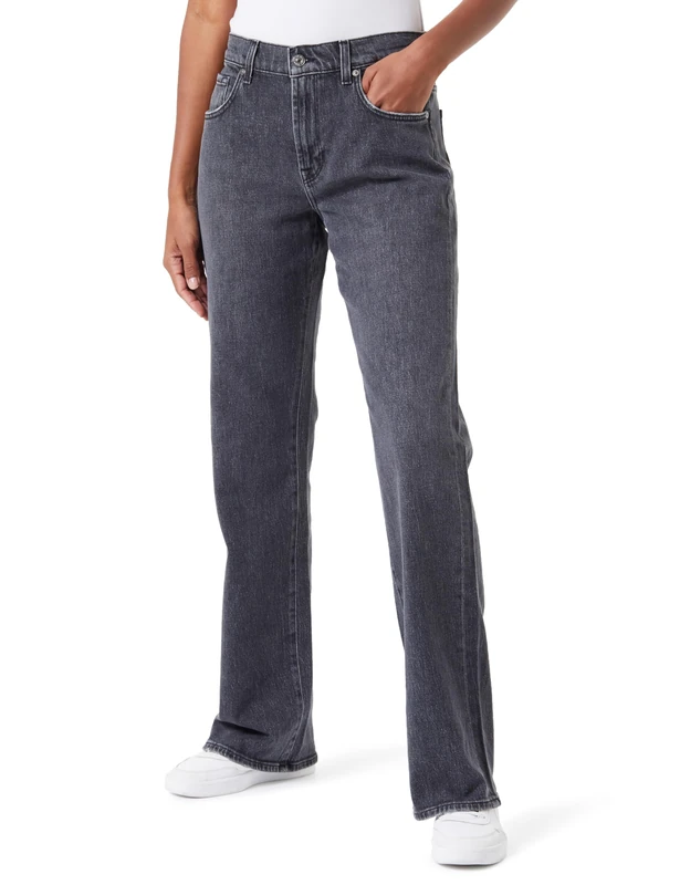 7 For All Mankind Women's TESS Trouser Onyx Jeans, Grey, 38S