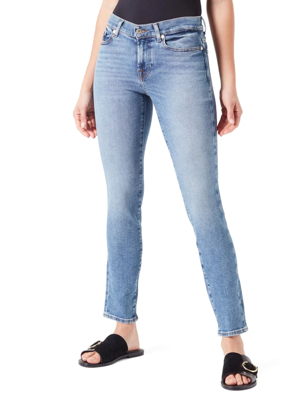7 For All Mankind Women's Roxanne Luxe Vintage Love Soul Jeans, Mid Blue, 6