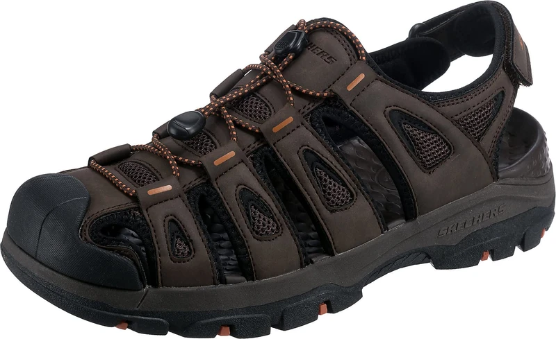 Skechers Men's Tresmen-Norvick Fisherman Sandal, Chocolate, 10 - Image 1