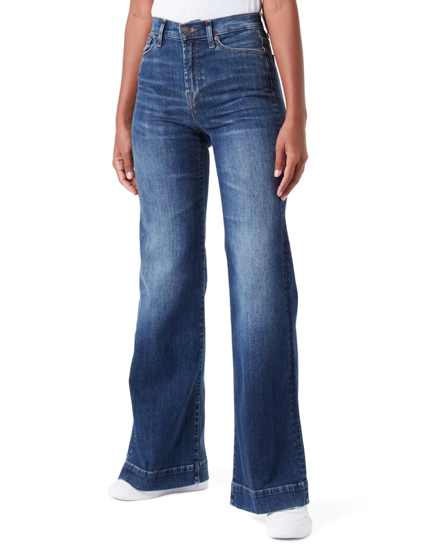 7 For All Mankind Women's Modern Dojo Retro Jeans, Dark Blue, 4