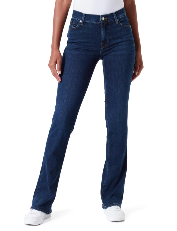 7 For All Mankind Women's Bootcut SliIllLeg Jeans, Dark Blue,