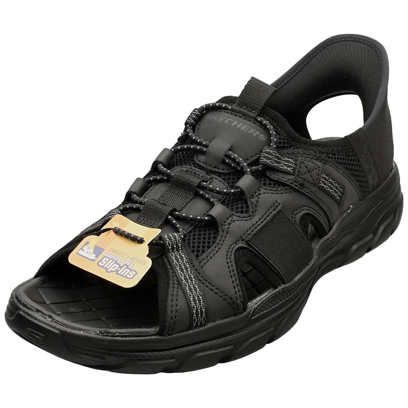 Skechers Men's Revolted Ss Merrick Slip-On Sneakers, Black Mesh/Synthetic, 7 UK