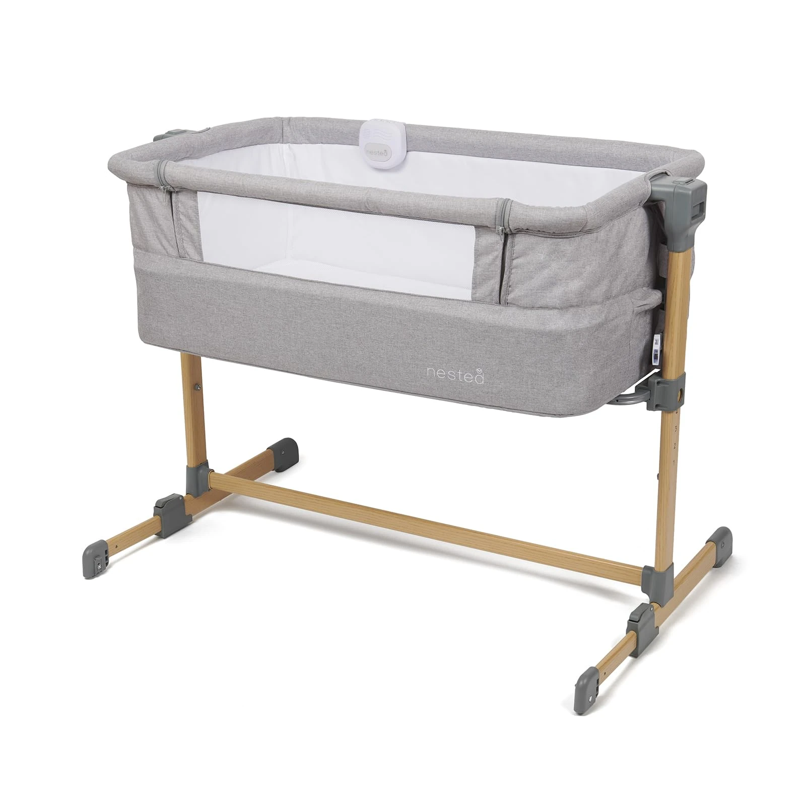 BABYLO Sleep N Dream Co-Sleeper with Vibration and Sound (0+), Wood Look