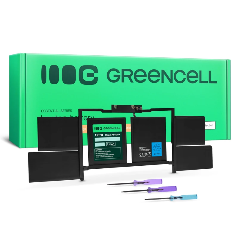 Green Cell A1820 Battery for Apple MacBook Pro 15 A1707 (2016, 2017) Laptop (6600mAh, 11.4V, 6-cell, Cell Type: Li-polymer, Color Black)