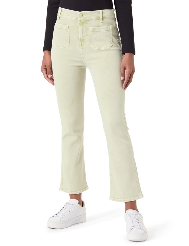 7 For All Mankind Women's HW Slim Kick ColLuxVin Shorts, Green, 2