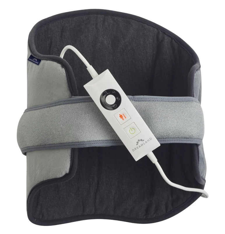Dreamland Revive Me – Back Heat Pad, Grey, Fast Heat-up, 3-Hour Adjustable Temperature, Auto Safety Shut-Off, Machine Washable, Specifically for Back, Size Adjustable, 61x38cm