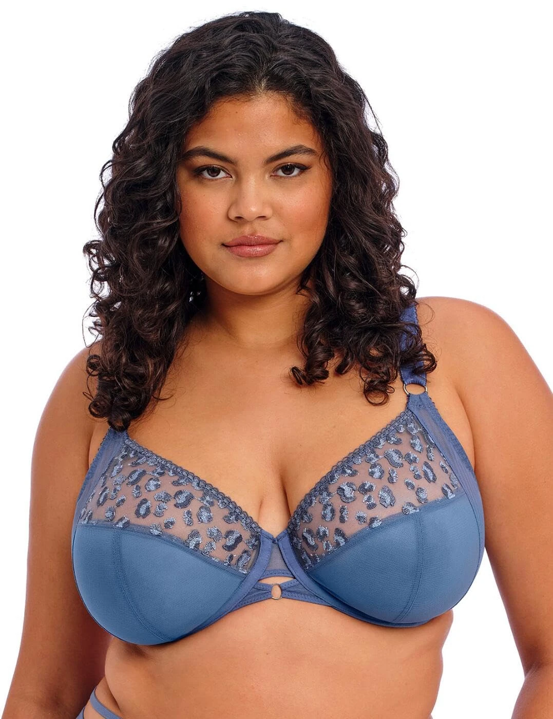 Elomi Women's Namrah Underwire Plunge Bra, Opaque, Stonewash, 32GG US