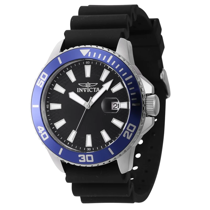 Invicta Pro Diver 46089 Men's Watch - Waterproof - Analogue - Quartz Movement - Stainless Steel with Black dial - 45mm