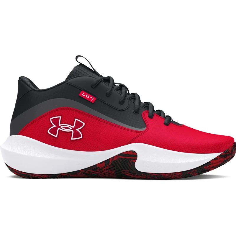 Under Armour Unisex Ua Lockdown 7 Basketball Shoe, Red Black Red, 13 UK