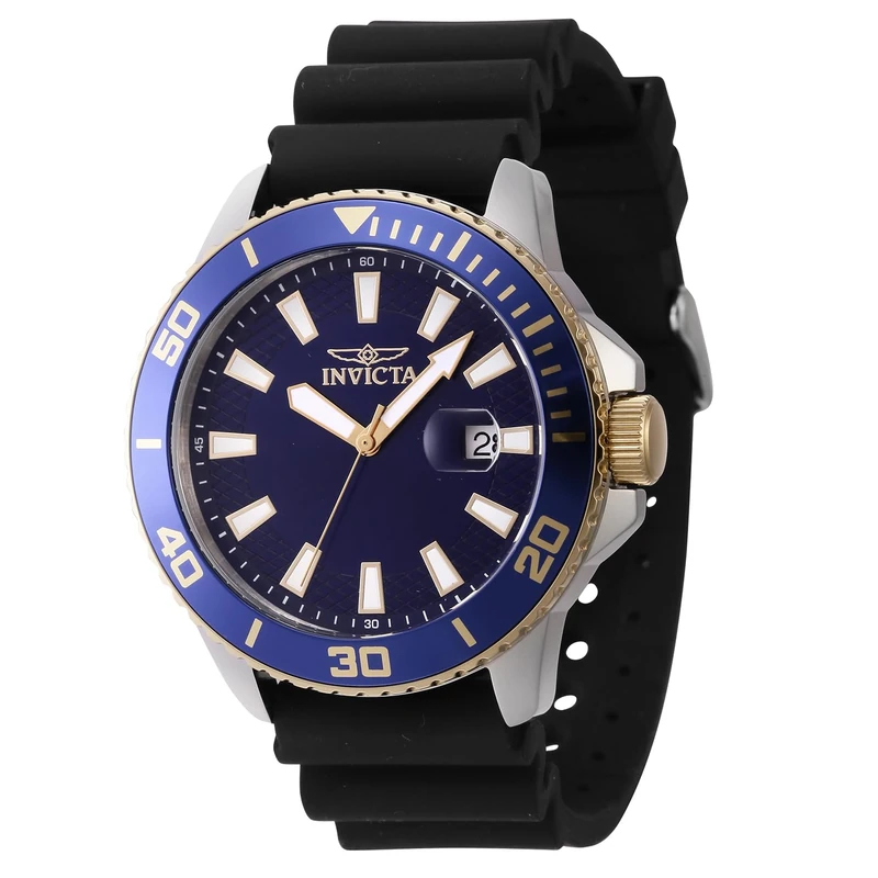 Invicta Pro Diver 46092 Men's Watch - Waterproof - Analogue - Quartz Movement - Stainless Steel with Blue dial - 45mm