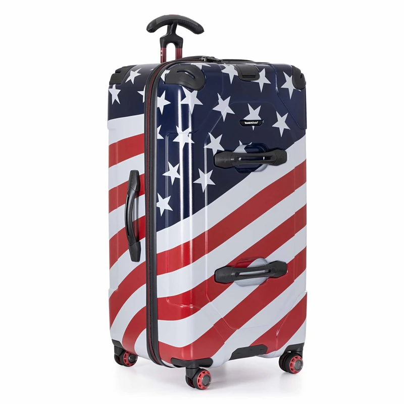 Traveler's Choice Maxporter Ii Hardside Polycarbonate Trunk Luggage with Spinner Wheels, American Flag, 30" Trunk Luggage, Maxporter Ii Hardside Polycarbonate Trunk Luggage with Spinner Wheels