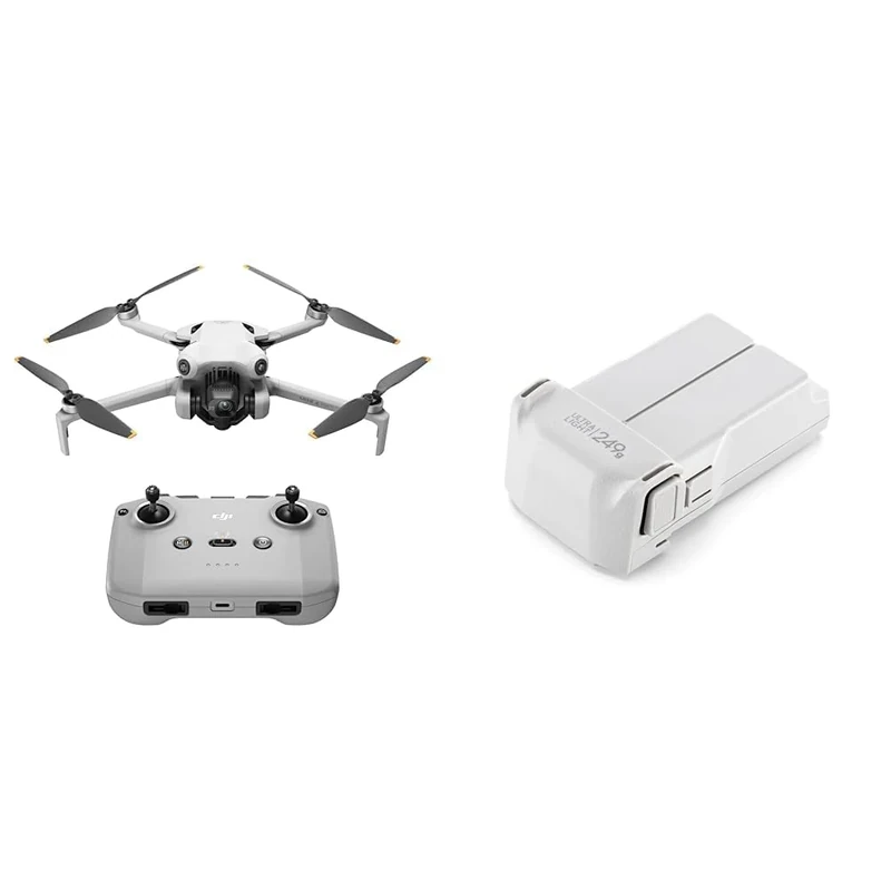 DJI Mini 4 Pro With RC-N2 Controller - Folding Drone With 4K HDR Video Camera for Adults and Intelligent Flight Battery
