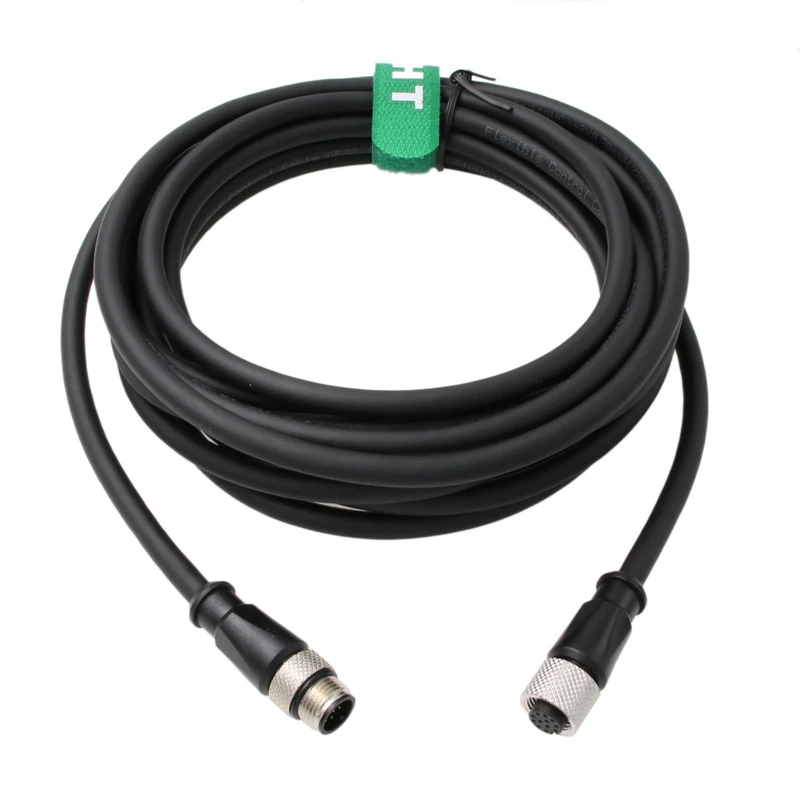 HangTon Power IO Extension Cable 12 Pin Male to 12 Pin Female for Baumer Encoder, Cognex Checker 201 Data Man In-Sight 7000 9000, M12 A-Coded Plug Socket 10M - Image 1