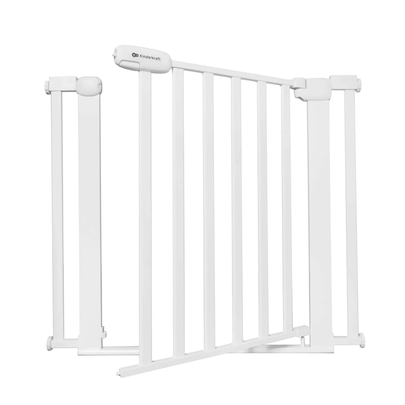 Kinderkraft LOCK&GO Child Safety Gate, Temporary Stair Gate, No Drilling, Door Gate, from 75 to 103 cm, 90 degree opening, Double Locking, White