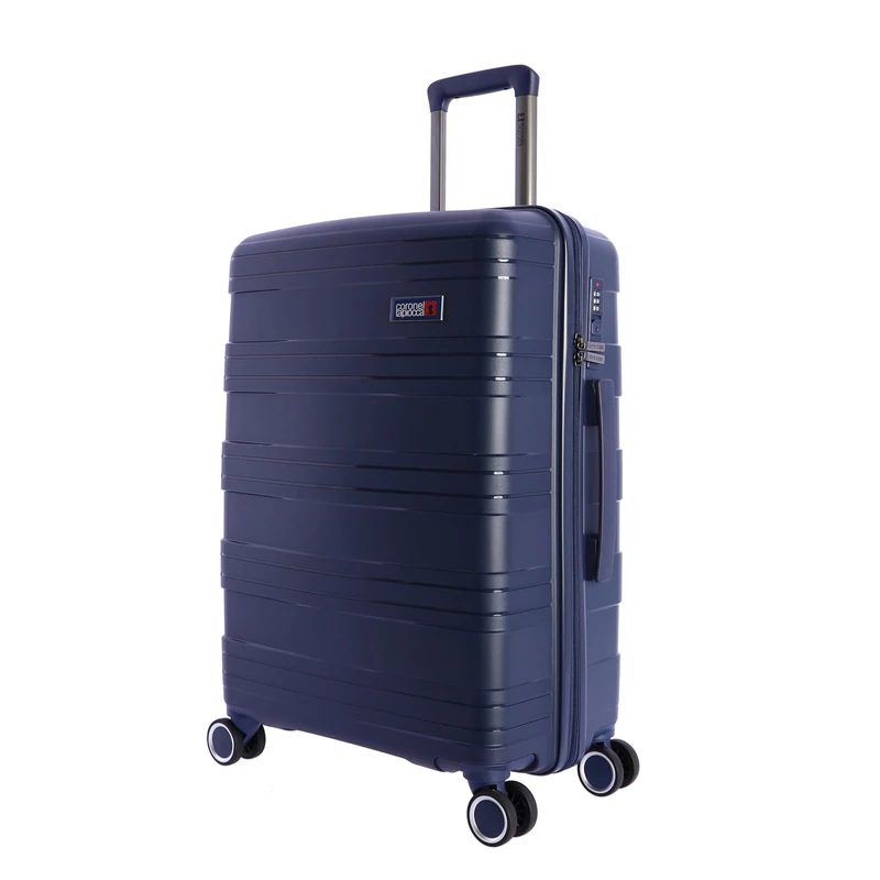 Coronel Tapioca – Medium Suitcase 4 Wheels 360º – Travel Suitcases 64 cm – Medium Polypropylene Travel Suitcases – Medium Suitcases – Suitcases Travel Resistant with Combination Lock, Navy, 64x45x25