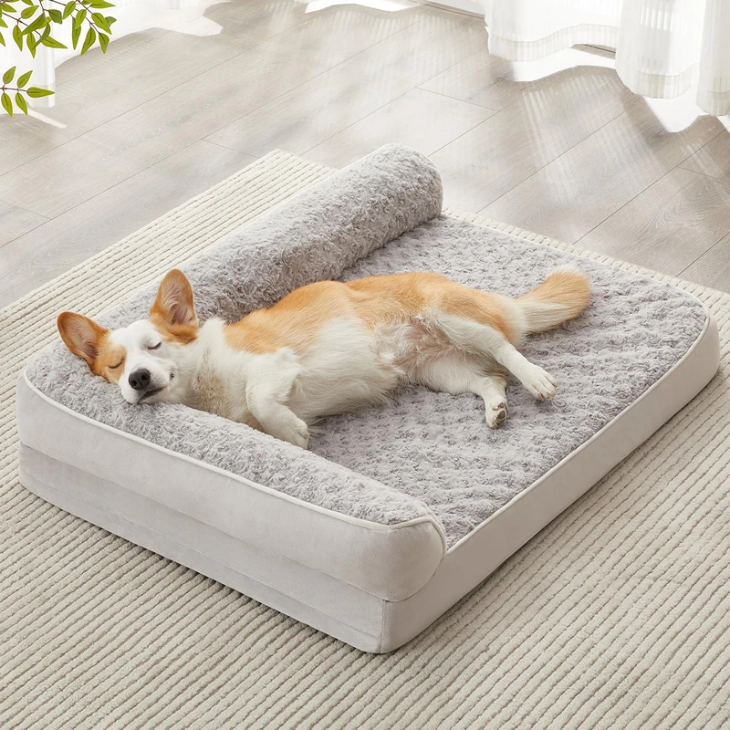 BFPETHOME Orthopedic Dog Beds for Large Dogs-Waterproof Sofa Dog Bed with Removable Washable Cover, Large Pet Bed with Waterproof Lining and Nonskid Bottom, Pet Bed for Dogs