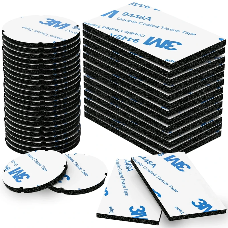 Ormith Double Sided Sticky Pads 50 PCS Heavy Duty | Adhesive Pads for Outdoor Household Mounting | Strong black Pads for Damage-Free Hanging