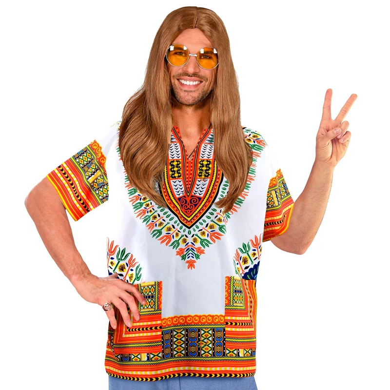 WIDMANN - Dashiki 60s Hippie Flower Power Peace Reggae Strike Move Costume