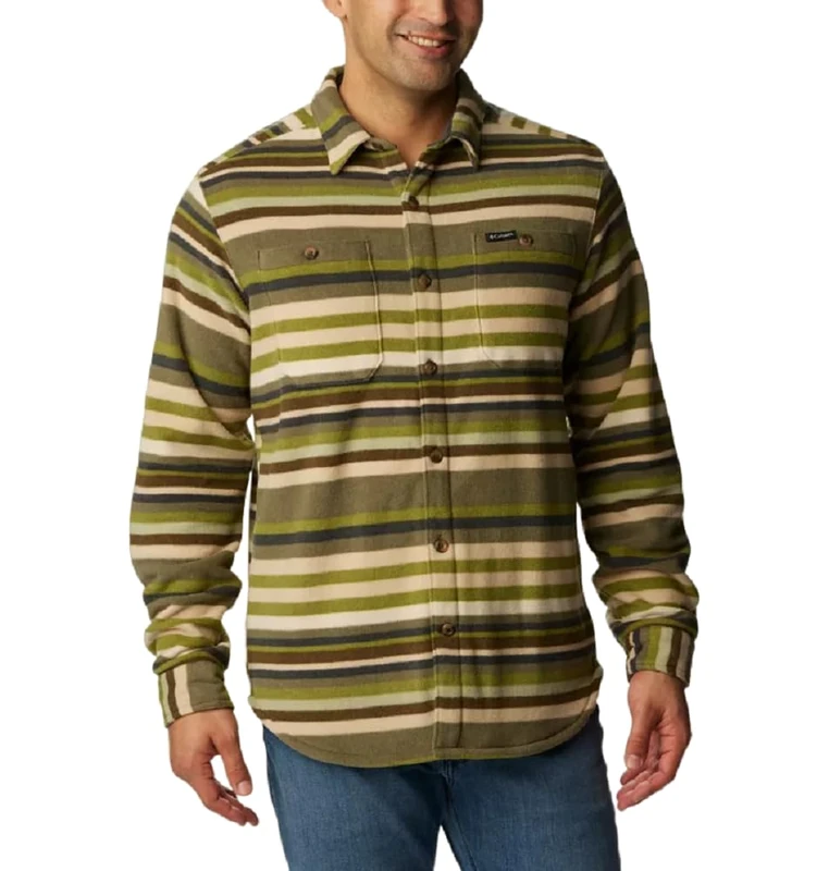 Columbia Men's Flare Gun Fleece Over Shirt Polo Jumper, Green, XL