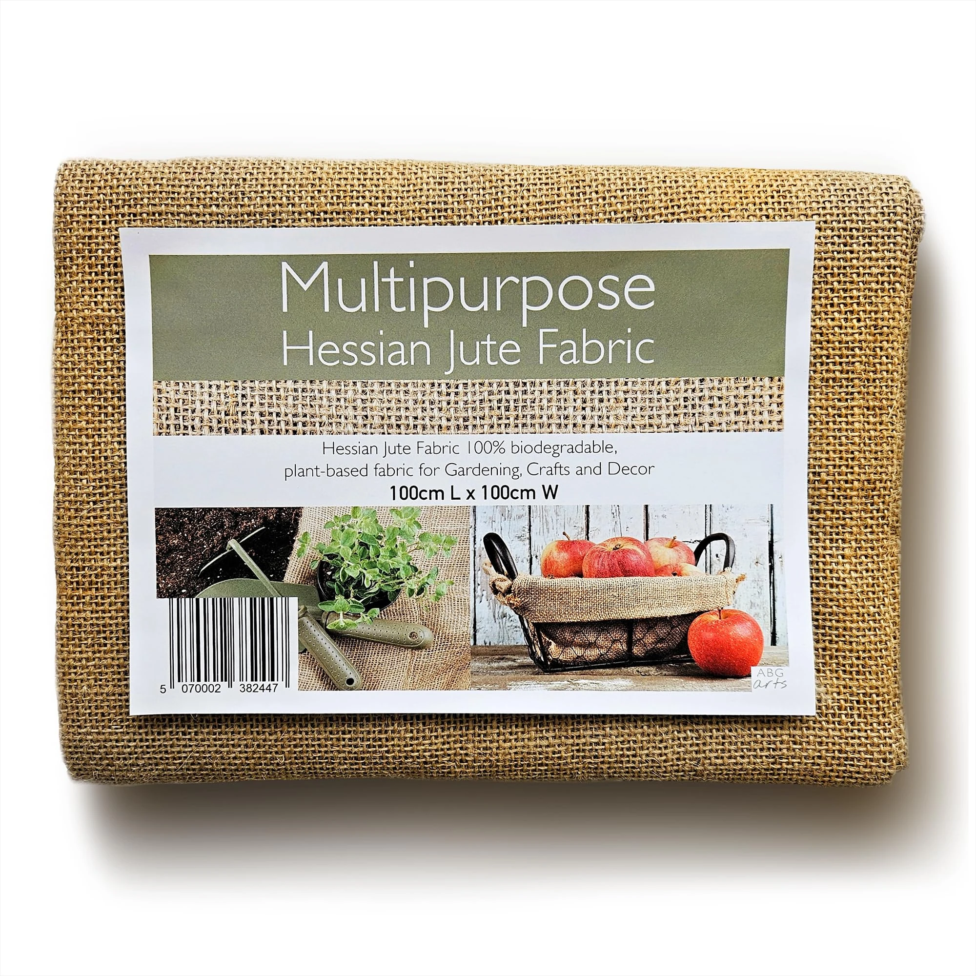 Multipurpose Hessian Jute Fabric. 260 GSM. 100% Biodegradable Plant Based Fabric for Gardening, Rustic Home Decor, Pergola Shade Cover, Fence Cover, Crafting. (1 metre)