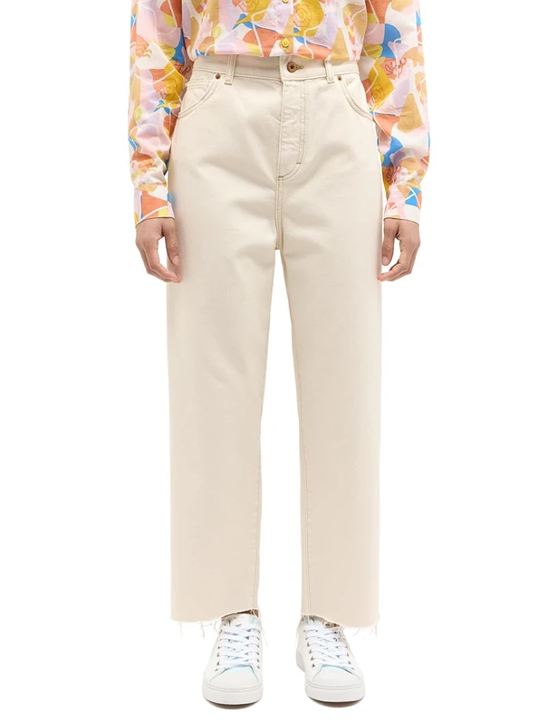 MUSTANG Women's Style AVA Loose Cropped Jeans, Offwhite 2014-106, 30W x 30L