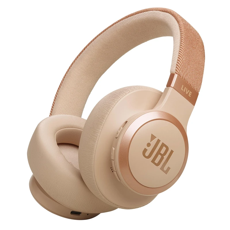 JBL Live 770 NC Wireless Over-Ear Headphones with Noise-Cancelling Technology and 65-Hour Battery Life, Sandstone