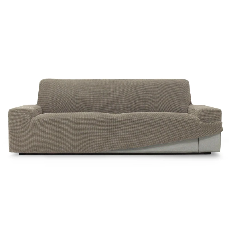 SOFASKINS® Super Elastic Cover, Sofa Cover 4 Seater, Breathable, Comfortable and Durable, Sofa Cover, Easy to Install, Dimensions (230-270 cm), Linen Colour