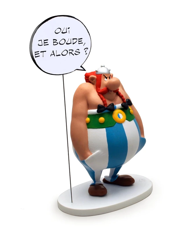 Plastoy Obelix with Speech Bubble - OUI JE BOUDE ET ALORS
