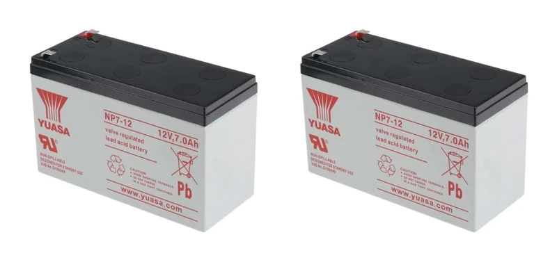 NP7-12 Yuasa Corporation Lead Battery (12 V, 7 Ah) / Pack of 2