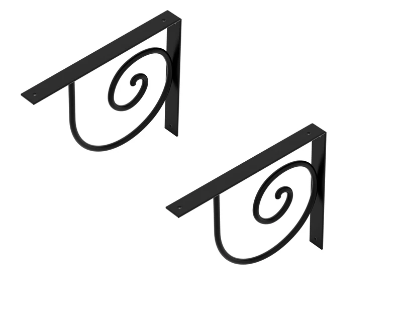 Alberts 869670 Shelf Brackets Vicky | a Pair | Shelf Brackets as a Pair or Single | Black | Size 250 x 305 x 30 mm
