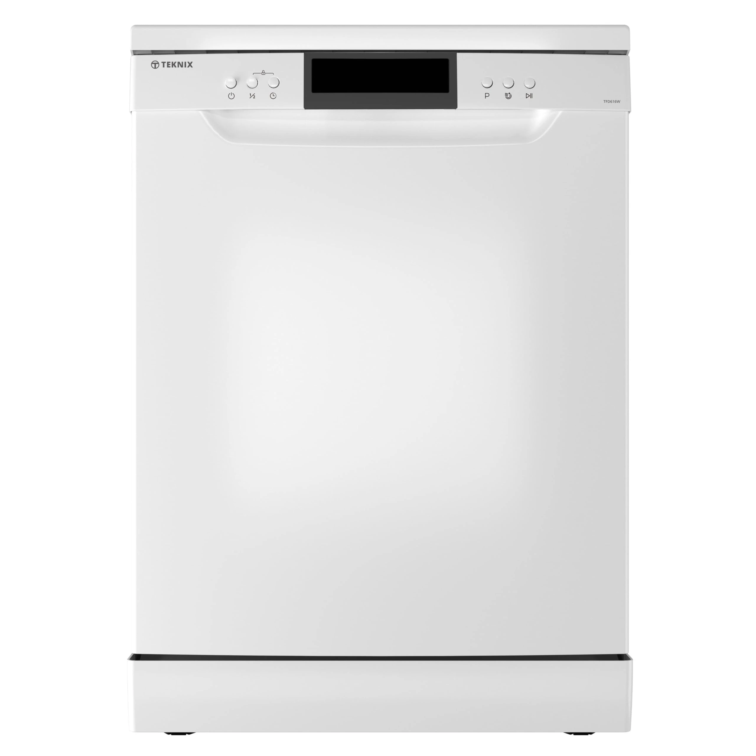 Teknix TFD616W Freestanding Dishwasher - 14 Place Settings - Top Cutlery Tray - 30 Minute Rapid Clean - Extra Dry Function - White, H84.5 x W60.0 x D61.0 (cm)
