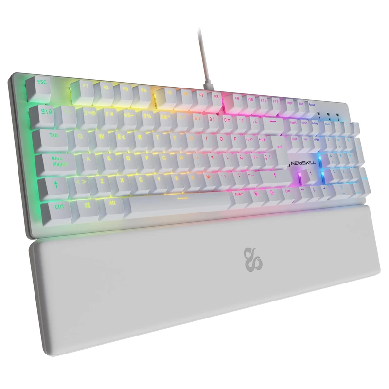 NEWSKILL - SERIKE V2, Customizable Mechanical RGB Gaming Keyboard, Full Size, NewSwitch Linear Red Switches, QWERTY ES Layout, White