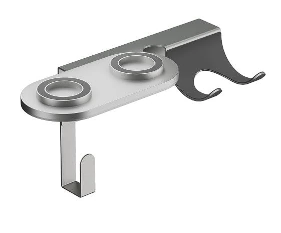 conecto Hair Dryer Holder, Grey Metallic, One Size