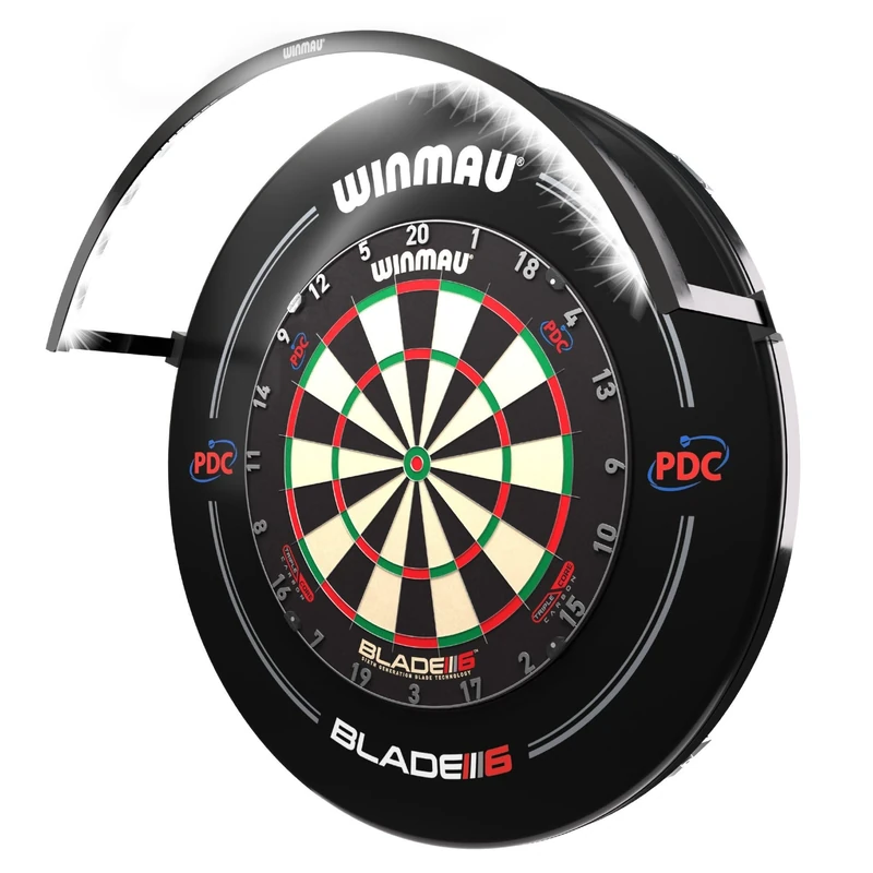 WINMAU Wispa Dartboard Lighting System – Professional Dartboard Accessory with 120° Warm Light Ring – Magnetic Fit for Home or Club Dart Board Set