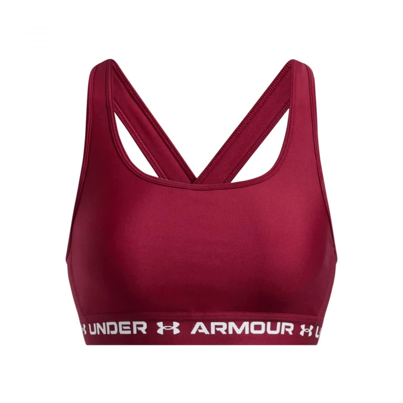 Under Armour Women's Crossback Mid Impact Sports Bra, (625) Cardinal/Cardinal/White, XL