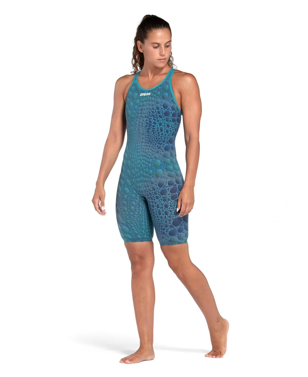 ARENA Caimano Special Edition Women's Closed-Back Powerskin Carbon Air Competitive Racing Kneeskin for Pool, Swim Meet Competition