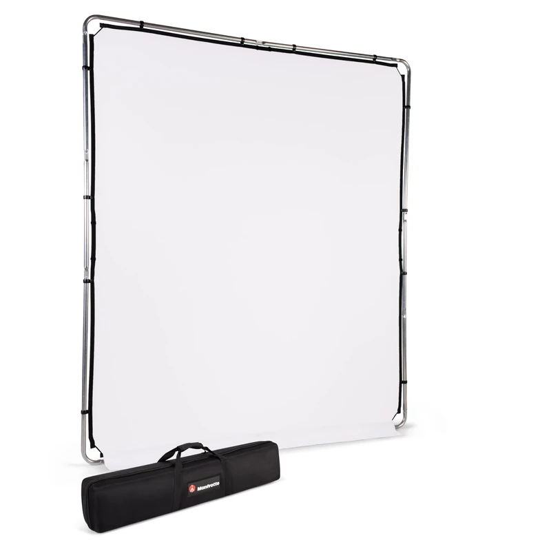 Manfrotto EzyFrame Photography/Video Large Format Collapsible Background Kit - 2 x 2.3m - White - Rapid Assembly Aluminium Frame - comes with a Rigid Carry Case - Ultra-Portable - LL LB7950