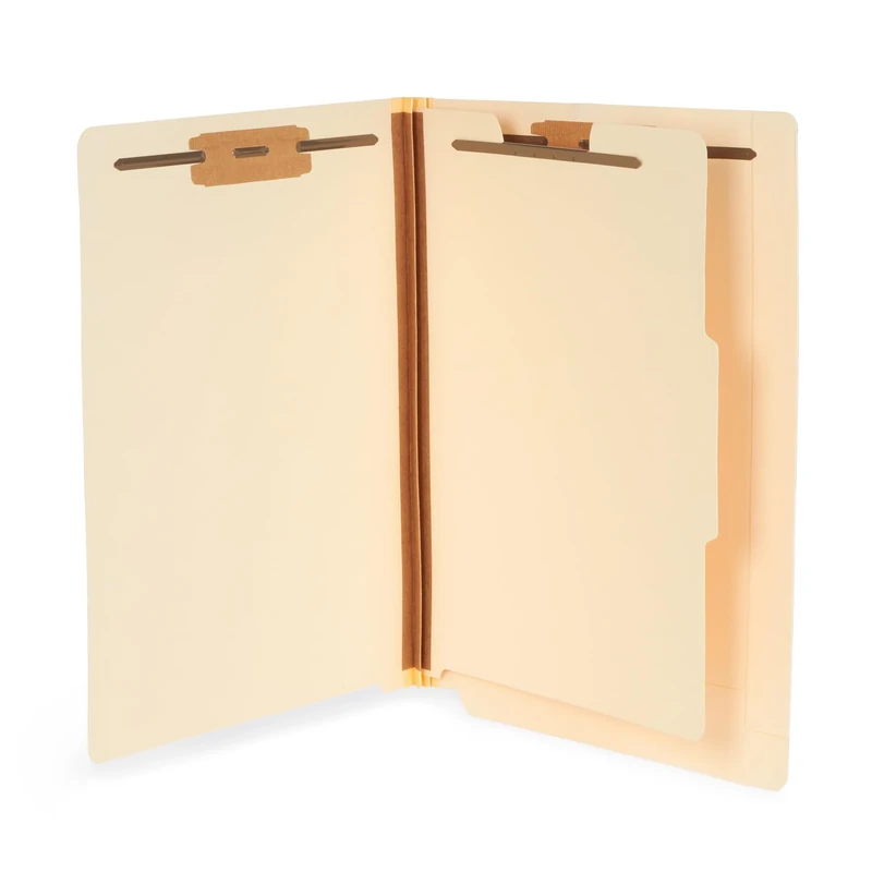 Manila End Tab Folder with Divider, 50 Pack