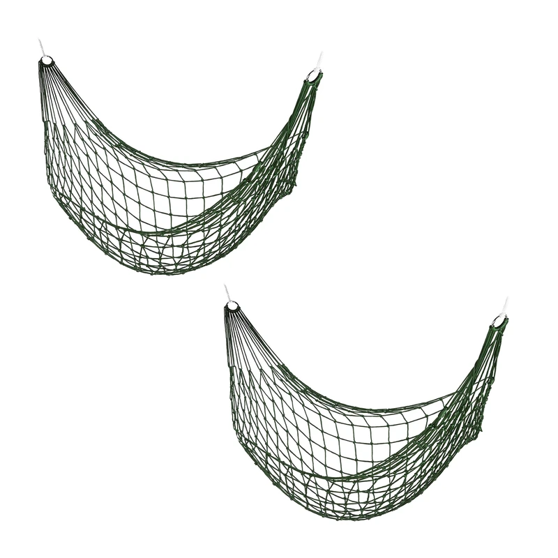 Relaxdays Net, 2x Set, Garden Hammock, Camping, Lightweight, In-& Outdoor Use, For Storage, Load upto 120 kg, Polyester, 1.5 x 140 x 436 cm
