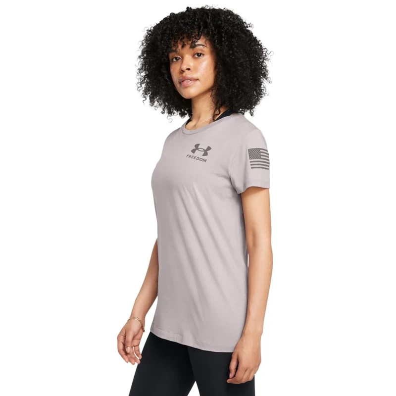 Under Armour New Freedom Flag T-Shirt - Tetra Gray/Fresh Clay, S
