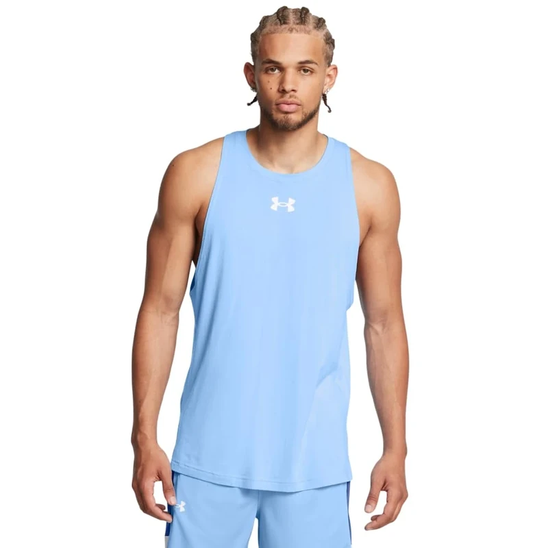 Under Armour Mens Baseline Cotton Tank Sleeveless Blue S