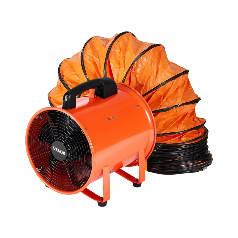 VEVOR 365W Industrial Duct Air Extractor Fan 304.8mm Pipe Extraction 10m Air Volume 4373m3/h Exhaust Fan 2 Gears for Extracting Dust Smoke Home