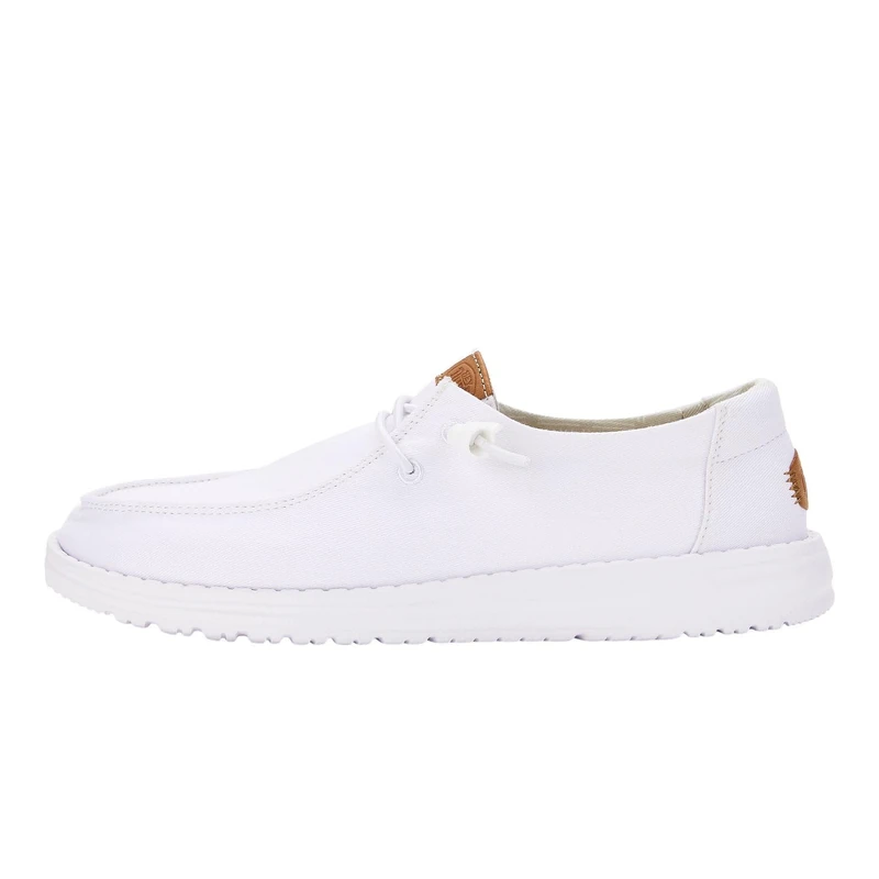 HEYDUDE Women Wendy Stretch Canvas White Casual Moccasin 43 EU