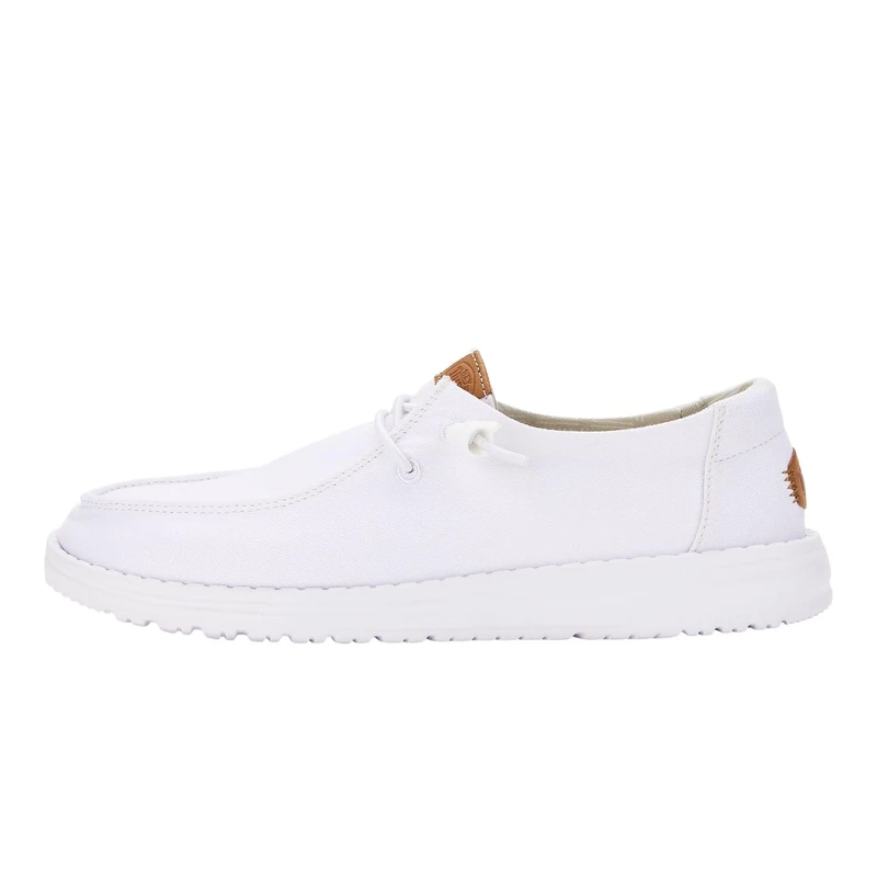 HEYDUDE - Women's Wendy Stretch Canvas White - Slip-On Shoes - Loafer Style - 6 UK