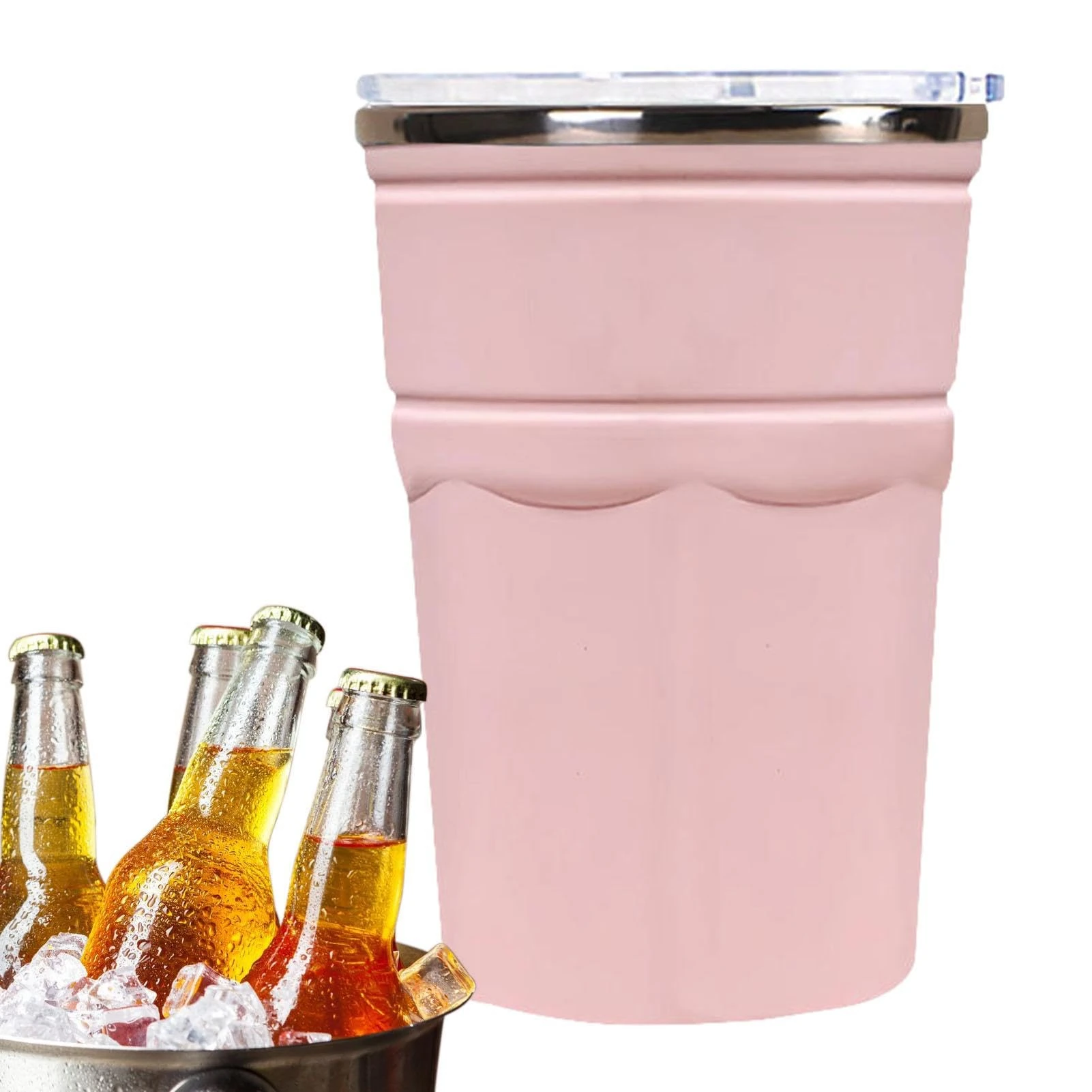 EXBERT Portable Insulated Mug, 550 ml Leakproof Thermal Cups with Thermal Insulation - Hot and Cold Drink Cups for Camping, Cycling, Hiking, Home, Work