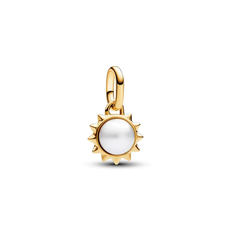 Pandora ME Sun 14k gold-plated mini dangle with treated white freshwater cultured pearl - Image 1