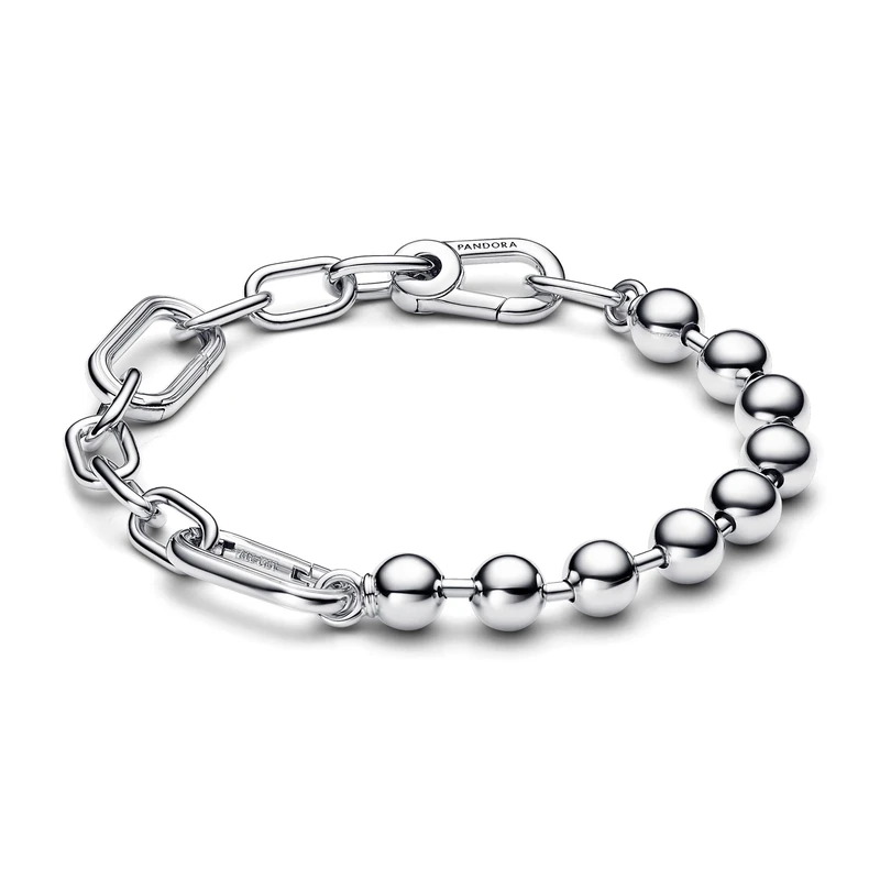 Pandora ME Sterling silver bead and link bracelet, 4