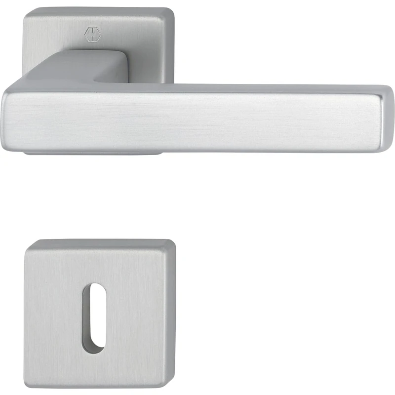 HOPPE 11758119 Austin Handle Set-on Rosette, Aluminium Stainless Steel Coloured, BB| edelstahlfarbig matt